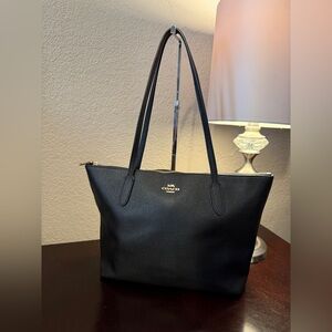 Coach Black Pebbled Leather Tote